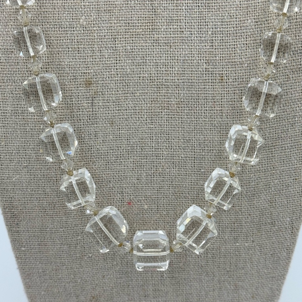 Square Swarovski Crystal Necklace